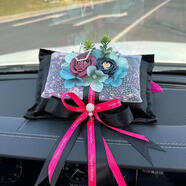 新品上新除異味干花竹炭包車(chē)擺件創(chuàng  )意香薰車(chē)家兩用除異味凈化空氣 (高雅黑)干花洋甘菊玫瑰香薰竹炭包