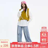 KAMA卡瑪女褲女士煙管褲顯瘦直筒牛仔褲2025新款秋季女裝小個(gè)子長(cháng)褲 藍色 L