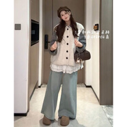 小紅書(shū)爆款日系小個(gè)子蕾絲拼接格紋襯衫女學(xué)生搭配針織馬甲開(kāi)衫毛 [兩件套]格紋襯衫+針織馬甲開(kāi)衫 S推薦[80100] 均碼