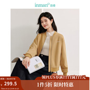 茵曼（INMAN）【商場同款】空氣層短外套2025春秋季女裝新款休閑寬松長袖上衣 紫檀咖 M