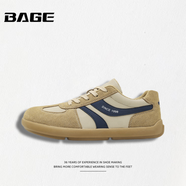 八哥BAGE品牌男鞋2025秋冬新款百搭潮流德訓鞋經(jīng)典低幫休閑運動(dòng)板鞋男 杏色 39