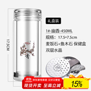 諾亞口杯雙層玻璃杯男女士家用高檔送禮泡茶水杯隔熱茶杯車(chē)載透明杯 1#【幽香】普450ml