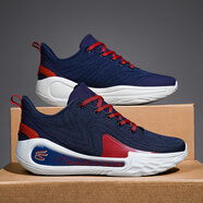 YUJIANG庫里12代籃球鞋男詹姆斯19音速11氣墊閃擊10兒童馭帥18V2運動(dòng)鞋女 藏青色 庫里十二藍色 37