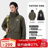駱駝戶外夾棉沖鋒衣硬殼防水外套男2024新款防雨進藏登山服女