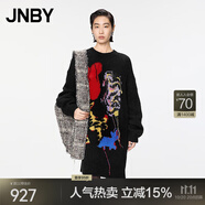 JNBY/江南布衣秋冬針織連衣裙女寬松圖案藝術(shù)感百搭高級5OBG14770 090/黑色系多彩混雜色 S