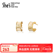She's茜子飾品梔子花環(huán)925銀針耳釘小眾設計感耳環(huán)生日禮物送女友