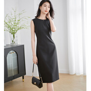 米思陽(yáng)（missshine）2025夏季新款感裙子內搭西裝打底背心無(wú)袖黑色連衣裙女 黑色夏季版現貨直發(fā) S