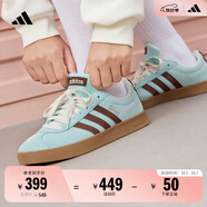 adidas「T頭鞋」VL COURT復古休閑板鞋德訓鞋男女阿迪達斯輕運動(dòng) 淺閃光藍/棕色/淡綠   42.5