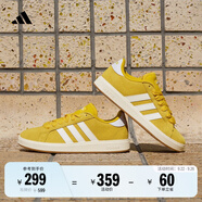adidas「面包鞋」GRAND COURT BASE 00s休閑低幫板鞋男女阿迪達(dá)斯 銀灰黃/白色/樹(shù)脂黃   37