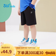 361°兒童短褲夏季男女童3-12歲透氣運(yùn)動(dòng)褲梭織五分褲 黑 101