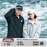 熊貓·本（ben.panda）棉服男潮牌翻領(lǐng)寬松休閑秋冬工裝棉衣多穿情侶外套 黑色（A款) L