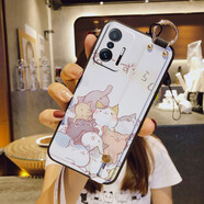 韓格適用小米11TPRO手機保護殼紅米13C護腕卡通poco c65矽膠14TPRO掛 護腕小貓送掛繩+[掛飾] 紅米13C5G