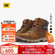 CAT卡特工裝靴高幫馬丁靴鞋子男鞋男士城市機能戶外牛皮面防 棕色 42