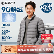 網(wǎng)易嚴(yán)選90鴨絨輕型羽絨服男排骨羽絨內(nèi)膽輕薄短款外套輕盈 A款25新品90鮮絨立領(lǐng)-遠山灰 XL