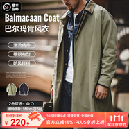 馬登工裝撞色巴爾瑪肯風(fēng)衣男美式休閑寬松中長(zhǎng)款男士大衣全天候外套秋 軍綠色 【美式高街外套/男款】 L