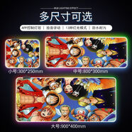 RGBLERGB發(fā)光鼠標墊超大號海賊王動(dòng)漫游戲電競鍵盤(pán)墊防水電腦桌墊定制 升級RGB拾音聲控【海賊王-77】 900x400x4mm
