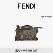 FENDI By The Way Soft迷你手袋 棕色FF提花布料手袋 奢侈品女包 迷你