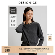 迪賽尼斯（DESIGNICE）2024冬季新款氣質(zhì)千金風(fēng)灰色羊毛開衫圓領(lǐng)長袖毛針織衫女 灰色 S