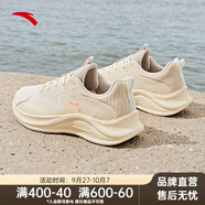 安踏（ANTA）漫步跑鞋女鞋跑步鞋女子輕便緩震軟跑鞋透氣網(wǎng)面鞋子 【網(wǎng)面】-5燕麥白/淺煙灰 35.5