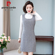 皮爾卡丹2026秋冬新款毛呢裙女時(shí)尚韓版大碼連衣裙春季無(wú)袖背心打底裙 藍色 【3319】 S 建80-95斤胸圍86