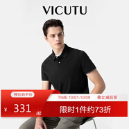威可多（VICUTU）【everPolo二代】男士短袖商務T恤polo衫黑色180/100B