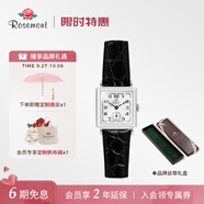 Rosemont瑞士原裝進(jìn)口玫瑰手復(fù)古精致小方表石英手表女情人節(jié)送女友 【阿拉伯?dāng)?shù)字表盤】經(jīng)典黑銀色表盤