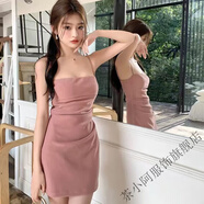 茶小阿兩件套裝吊帶連衣裙子中長(cháng)款毛毛絨開(kāi)衫外套女士小個(gè)子內搭打底裙 短裙子920 S