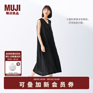 無印良品（MUJI）女式 棉 漢麻 無袖連衣裙女裝裙子夏季 連身裙長裙 BCD91C5S 黑色 M （160/84A）