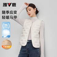 雅鹿輕薄羽絨馬甲女士2025秋冬新款圓領(lǐng)內膽保暖馬夾背心