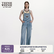 Teenie Weenie小熊女裝春裝休閑棉質(zhì)舒適牛仔褲背帶褲女士長(zhǎng)褲 淺藍(lán)色 L (170)