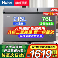 海爾（Haier）雙溫冰柜家用一邊冷藏一邊冷凍兩用無(wú)需除霜雙溫柜一級(jí)省電不生銹鋼板內(nèi)膽商用大容量雙門(mén)冷柜補(bǔ)貼 291升 頂配升級(jí)【新一級(jí)三重除菌】雙門(mén)約裝435斤