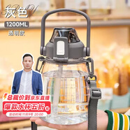 希樂大肚水杯大容量戶外運(yùn)動(dòng)女兒童學(xué)生tritan刻度吸管塑料杯子 灰色