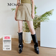 MO&Co.夏工裝開叉A字黑色半身裙女工裝短裙設(shè)計(jì)感小眾 日曬綠 L 170