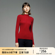 顏域羊毛內(nèi)搭針織衫女2025新款冬季糖果色修身顯瘦半高領(lǐng)打底毛衣 紅色 L/40