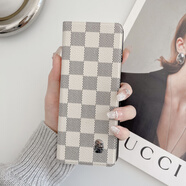 三星（SAMSUNG）蘋(píng)果【原裝品質(zhì)】三星fold3手機殼連體翻蓋手機套w22手機套折疊真 三星w22/fold3通用 格子紋白色 連體翻蓋殼 三星其他型號