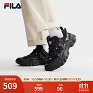 斐樂（FILA）休閑鞋貓爪鞋5代運動鞋春季新款男鞋老爹鞋 黑-BK 42.5