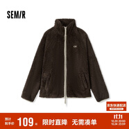 森馬（Semir）外套女插肩袖珊瑚絨仿羊羔毛2024冬季立領(lǐng)寬松夾克109724108003