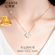 紀梵哲輕奢四葉草項鏈女士吊墜手鏈珠寶表白生日禮物送女友老婆女朋友 摯愛四葉草項鏈(白貝母/背面鉆)