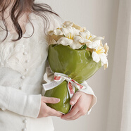 京東鮮花創(chuàng  )意花束陶瓷花瓶花器客廳餐桌柜子插花水養鮮花高級感擺件裝飾品