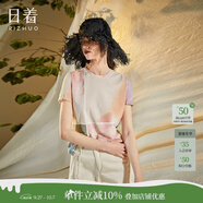 日著(zhù)（rizhuo）原創(chuàng  )設計女裝2024夏季新款別致印花上衣薄款寬松棉短袖t恤 幻印 S