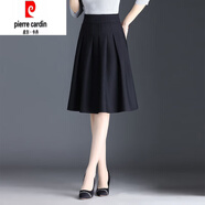 皮爾卡丹2025春秋季新款半身裙百褶裙春秋短裙半裙a字裙女小個(gè)子黑色裙子 黑色(常規款)3715 3XL