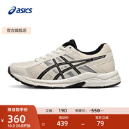 亞瑟士ASICS女鞋網(wǎng)面跑鞋百搭緩震運動(dòng)鞋透氣跑步鞋 GEL-CONTEND 4 米白色/黑色 37