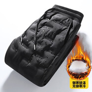 南極人褲男女款外穿高腰冷庫騎行褲防風(fēng)速脫冬季戶(hù)外干活穿加厚東羽絨褲 黑色 5XL 【建議180-200斤】