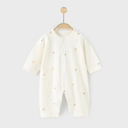 皮偌喬 PO&JO皮偌喬嬰兒連體衣春秋純棉哈衣爬服新生兒衣服家居服 白色 59cm