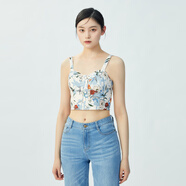 哥弟（GIRDEAR）女裝時尚短款吊帶修身背心女1300767 米白 M (3碼)