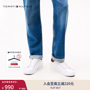 TOMMY HILFIGER男裝簡(jiǎn)約壓紋字母舒適百搭休閑運(yùn)動(dòng)板鞋小白鞋 白色100 41