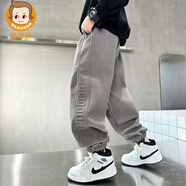 恒源祥男童褲子新款秋冬兒童運動(dòng)休閑褲冬季加絨加厚中大童男孩束腳長(cháng)褲 LH24513卡其（春秋款） 120 建議高110-120重32-42斤