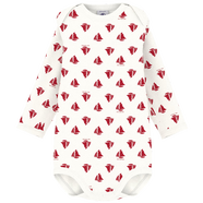 PETIT BATEAU法國小帆船童裝嬰幼兒春夏款長(cháng)袖全棉包屁衣A0EKZ 紅色帆船A0D4U06 73cm