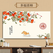 合彩美電視機防塵罩套彈力全包2025年款新中式蓋布65英寸75掛式55寸曲面 多福喜柿[彈力全包] 69-75英寸(寬135-160高83-100cm)