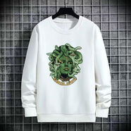 VERSACE JEANS COURTURE范思新款哲2024潮牌秋冬款新中式美杜莎衛衣青春潮流長(cháng)袖圓領(lǐng)上衣 白色衛衣【美杜莎】7# S 碼【55-70斤】加絨款